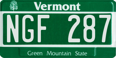 VT license plate NGF287