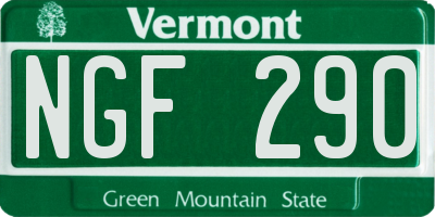 VT license plate NGF290