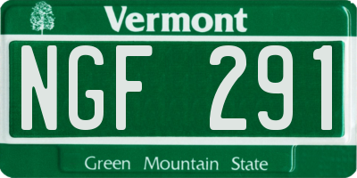 VT license plate NGF291