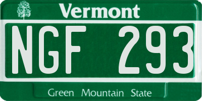 VT license plate NGF293