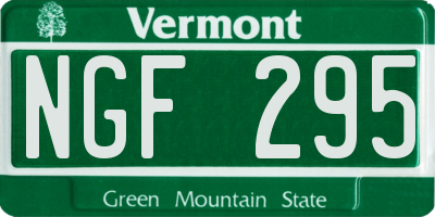 VT license plate NGF295