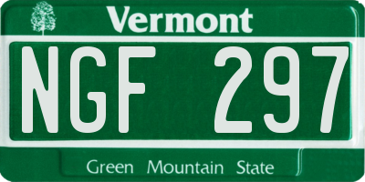 VT license plate NGF297