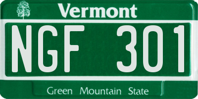 VT license plate NGF301