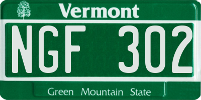 VT license plate NGF302