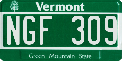 VT license plate NGF309