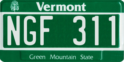 VT license plate NGF311
