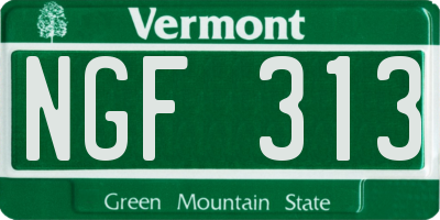 VT license plate NGF313