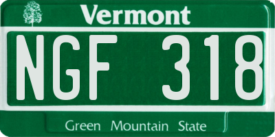 VT license plate NGF318