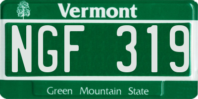 VT license plate NGF319
