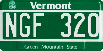 VT license plate NGF320
