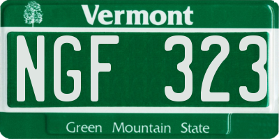 VT license plate NGF323