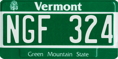 VT license plate NGF324