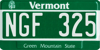 VT license plate NGF325