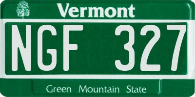 VT license plate NGF327