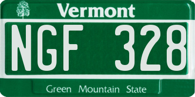 VT license plate NGF328
