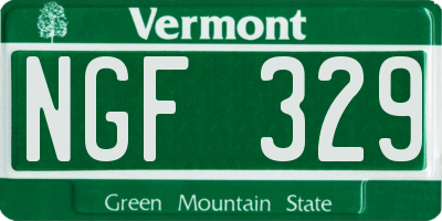 VT license plate NGF329