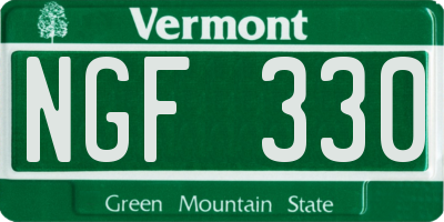 VT license plate NGF330