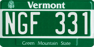 VT license plate NGF331