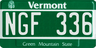 VT license plate NGF336