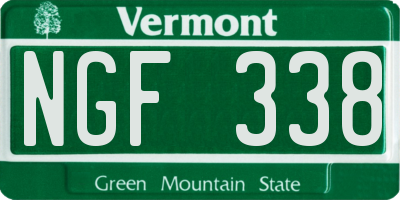 VT license plate NGF338