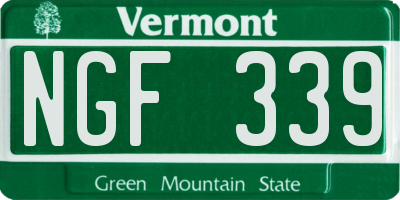 VT license plate NGF339