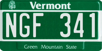 VT license plate NGF341