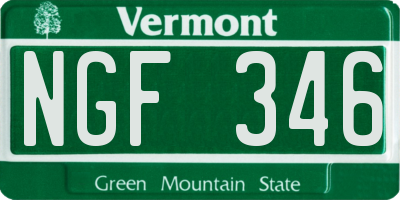 VT license plate NGF346