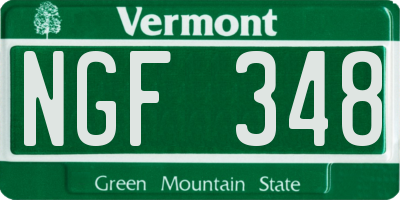 VT license plate NGF348