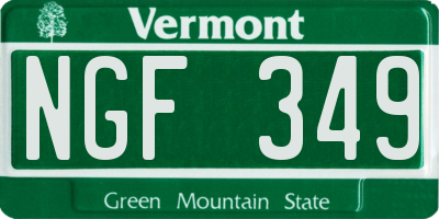 VT license plate NGF349