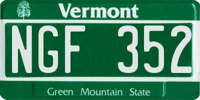 VT license plate NGF352