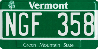 VT license plate NGF358