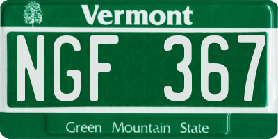 VT license plate NGF367