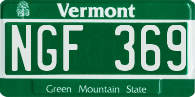 VT license plate NGF369