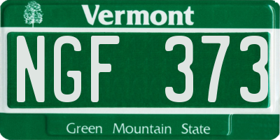VT license plate NGF373