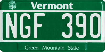 VT license plate NGF390