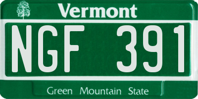 VT license plate NGF391
