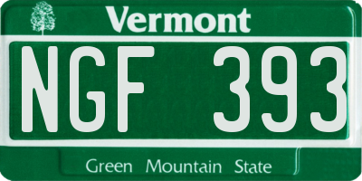 VT license plate NGF393