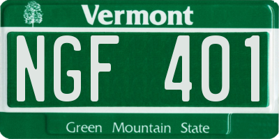 VT license plate NGF401