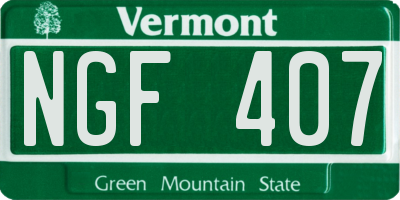 VT license plate NGF407