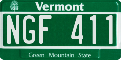 VT license plate NGF411
