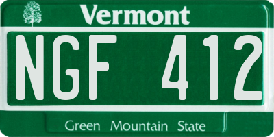 VT license plate NGF412
