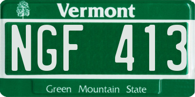 VT license plate NGF413