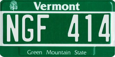 VT license plate NGF414