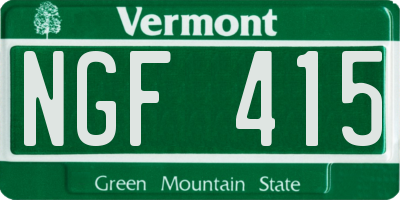 VT license plate NGF415