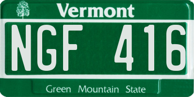 VT license plate NGF416