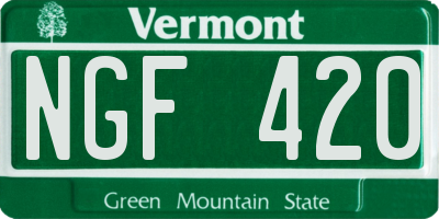 VT license plate NGF420