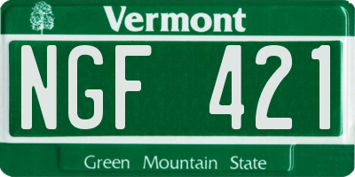VT license plate NGF421