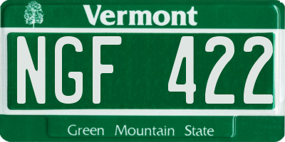 VT license plate NGF422