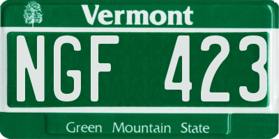VT license plate NGF423