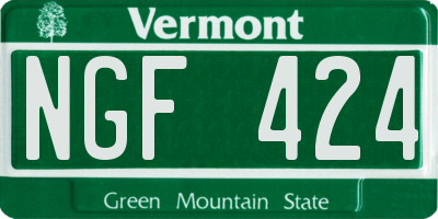 VT license plate NGF424